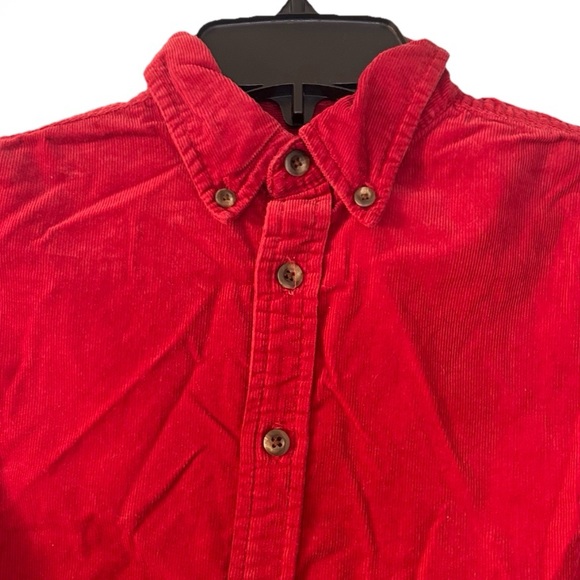 The Children's Place Red Corduroy Button Down Shirt Collared Boys 100% Cotton - Picture 2 of 6